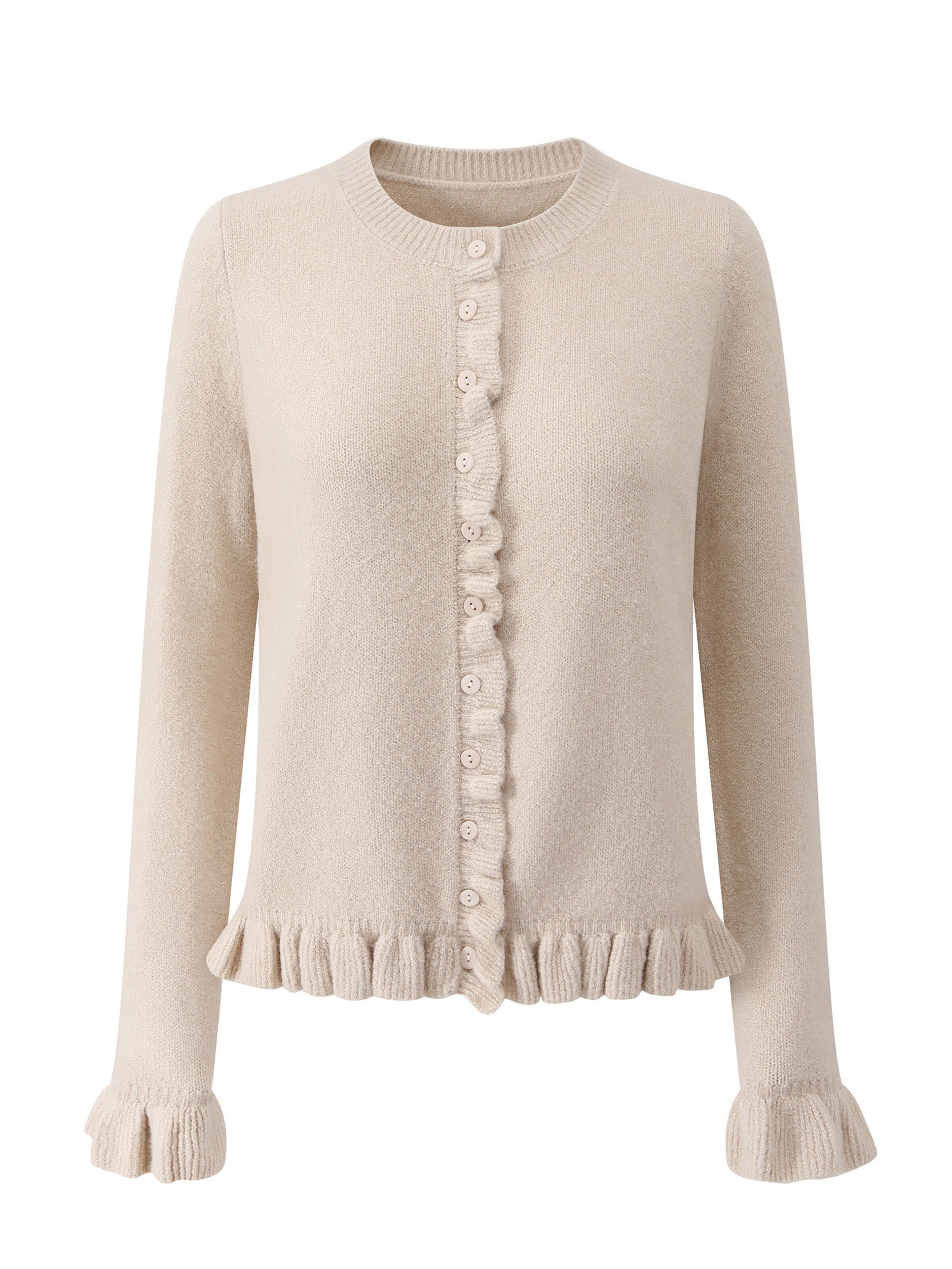 SASSYCLASSY Strickjacke‌‌‌‌‌‌‌ in Beige: Vorderseite