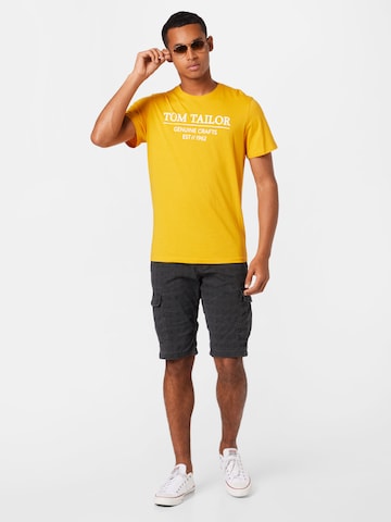 TOM TAILOR Regular Fit T-Shirt in Gelb
