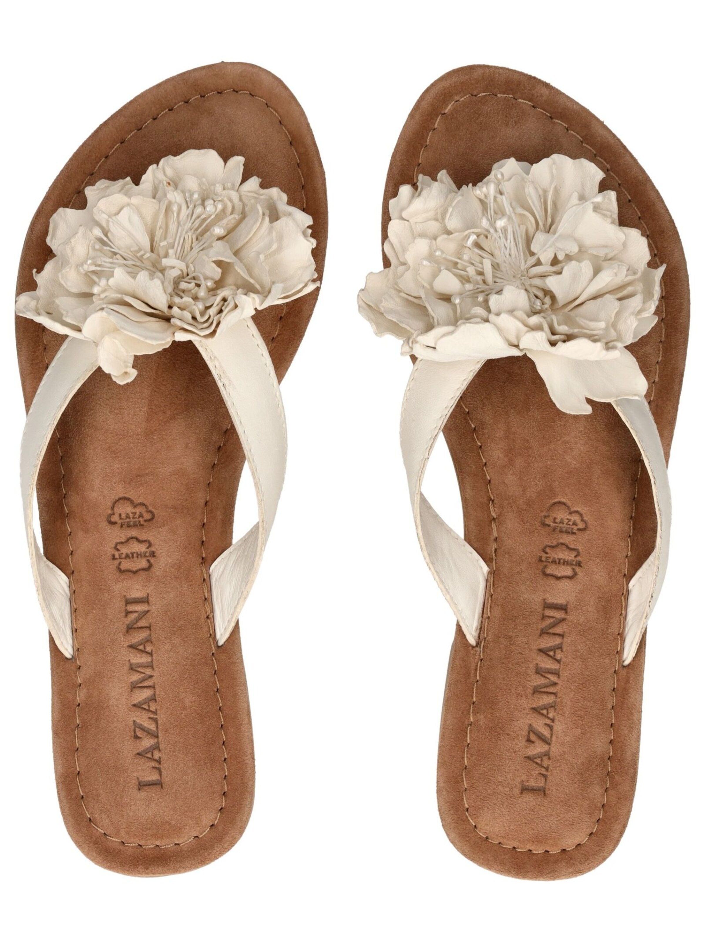 LAZAMANI T-Bar Sandals in White