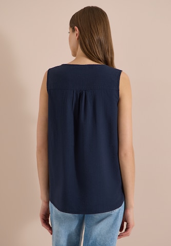 CECIL Blusentop mit Split Neck und Bändern in Blau