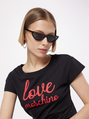 Love Moschino Shirt 'CORSIVO' in Black