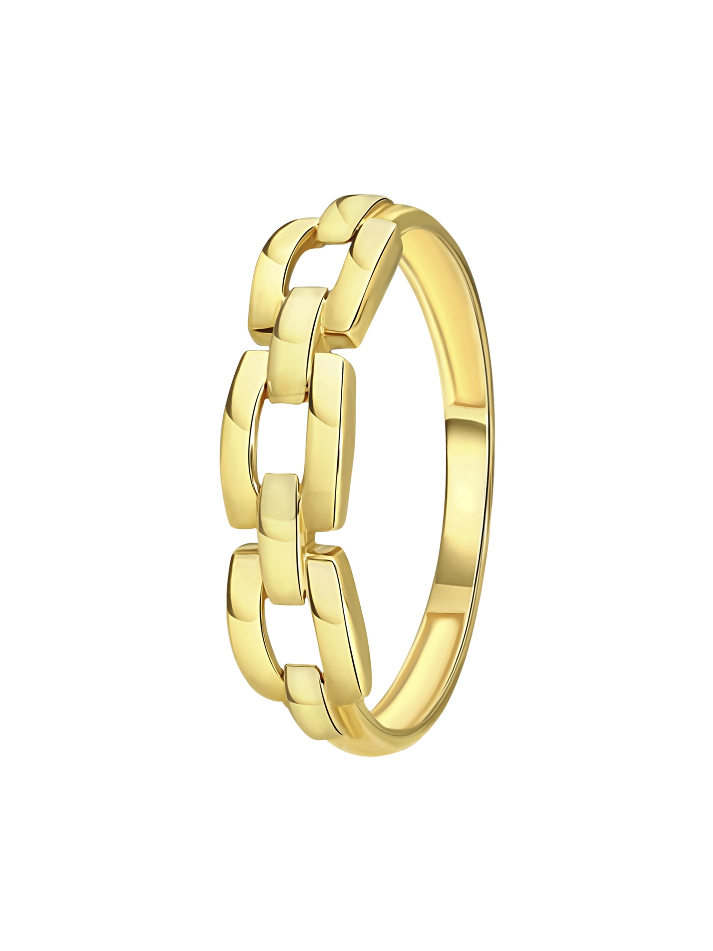 Lucardi Ring 'Klassisch' in Goud: voorkant