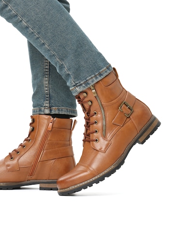 Bruno Marc Boots med snörning i brun