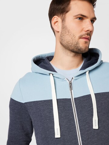 TOM TAILOR Regular fit Zip-Up Hoodie in Grey