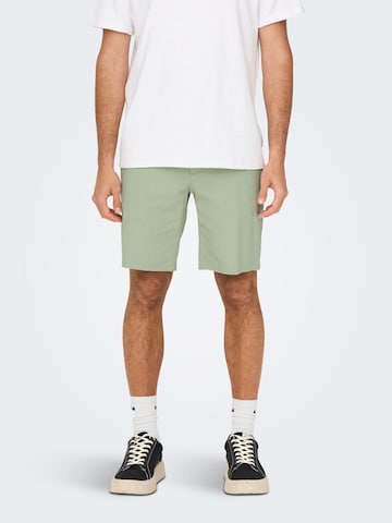 Only & Sons Regular Chino Pants 'Mark' in Green: front