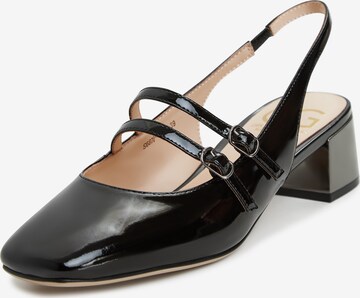 CESARE GASPARI Slingback Pumps in Black: front