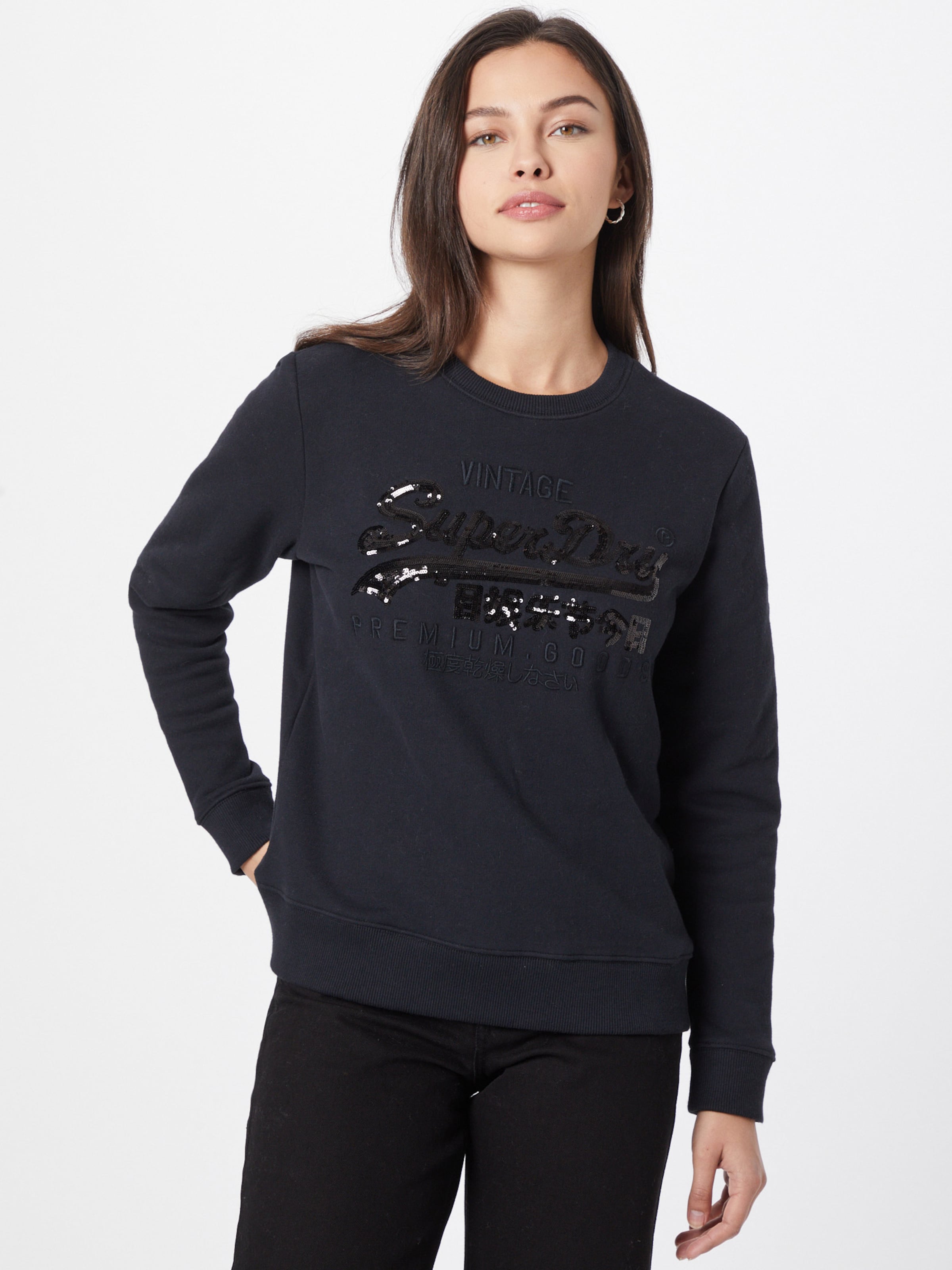 Frauen Sweat Superdry Sweatshirt in Schwarz - KL24114 Frauen Sweat Superdry Sweatshirt in Schwarz - KL24114