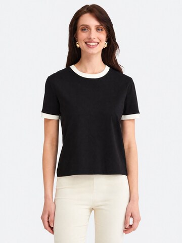 T-shirt Ethiquet en noir : devant