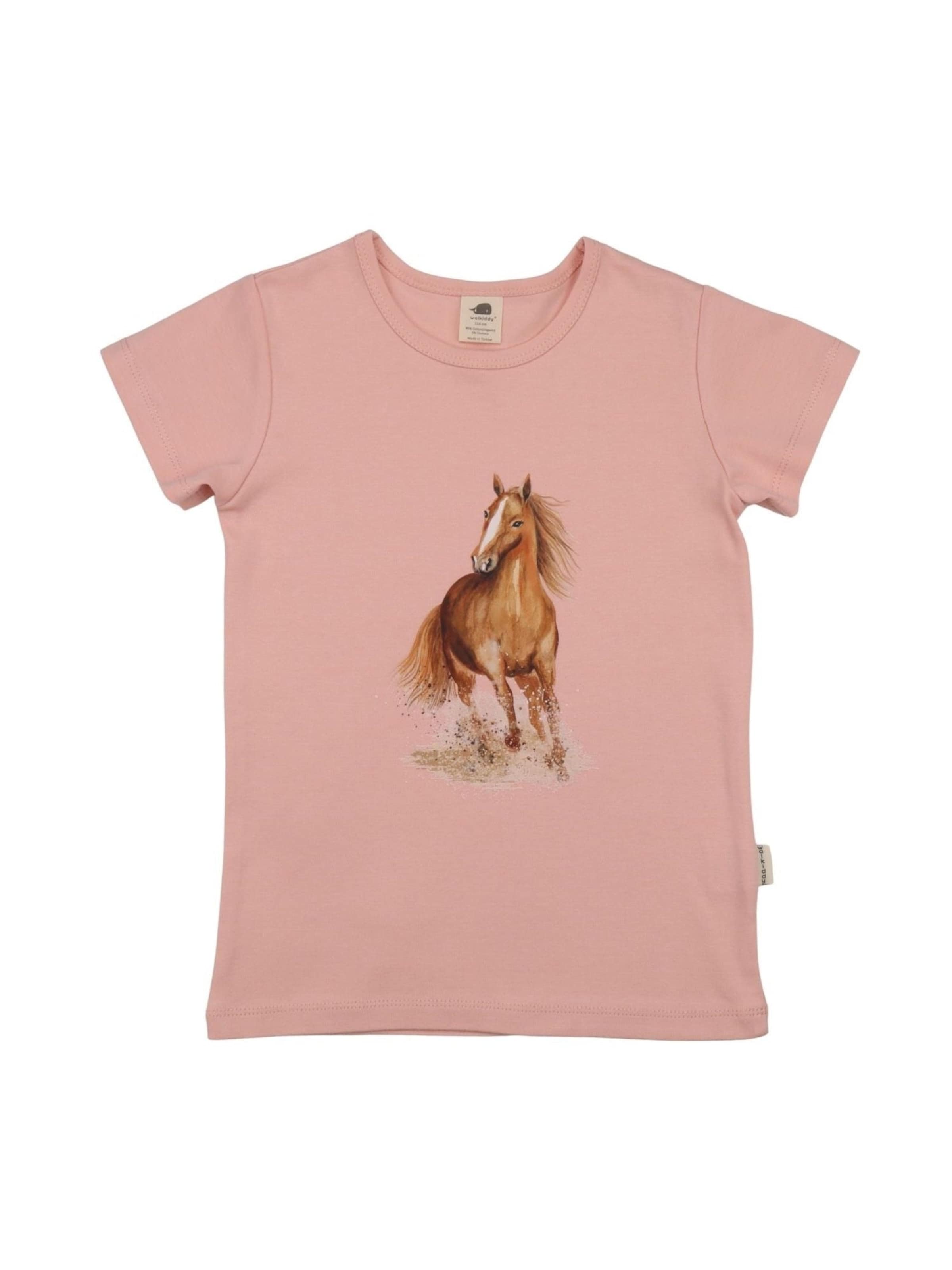 Walkiddy Shirt 'Graceful Horses' in Pink: front