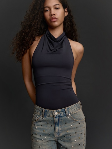 Shirtbody Bershka en gris : devant