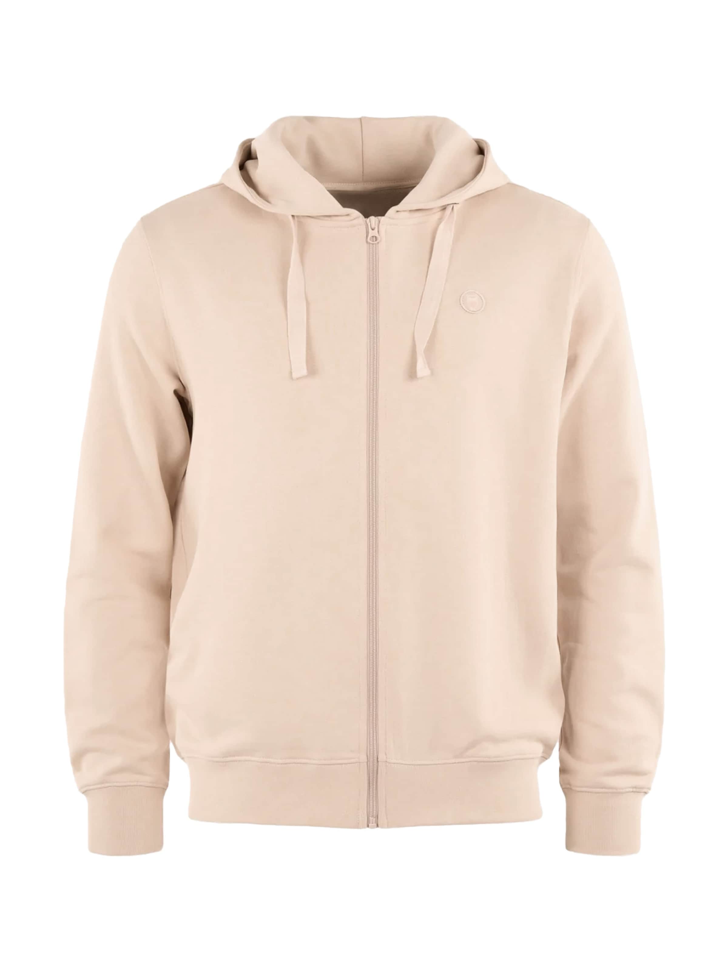 KnowledgeCotton Apparel Sweatjacke in Beige: Vorderseite