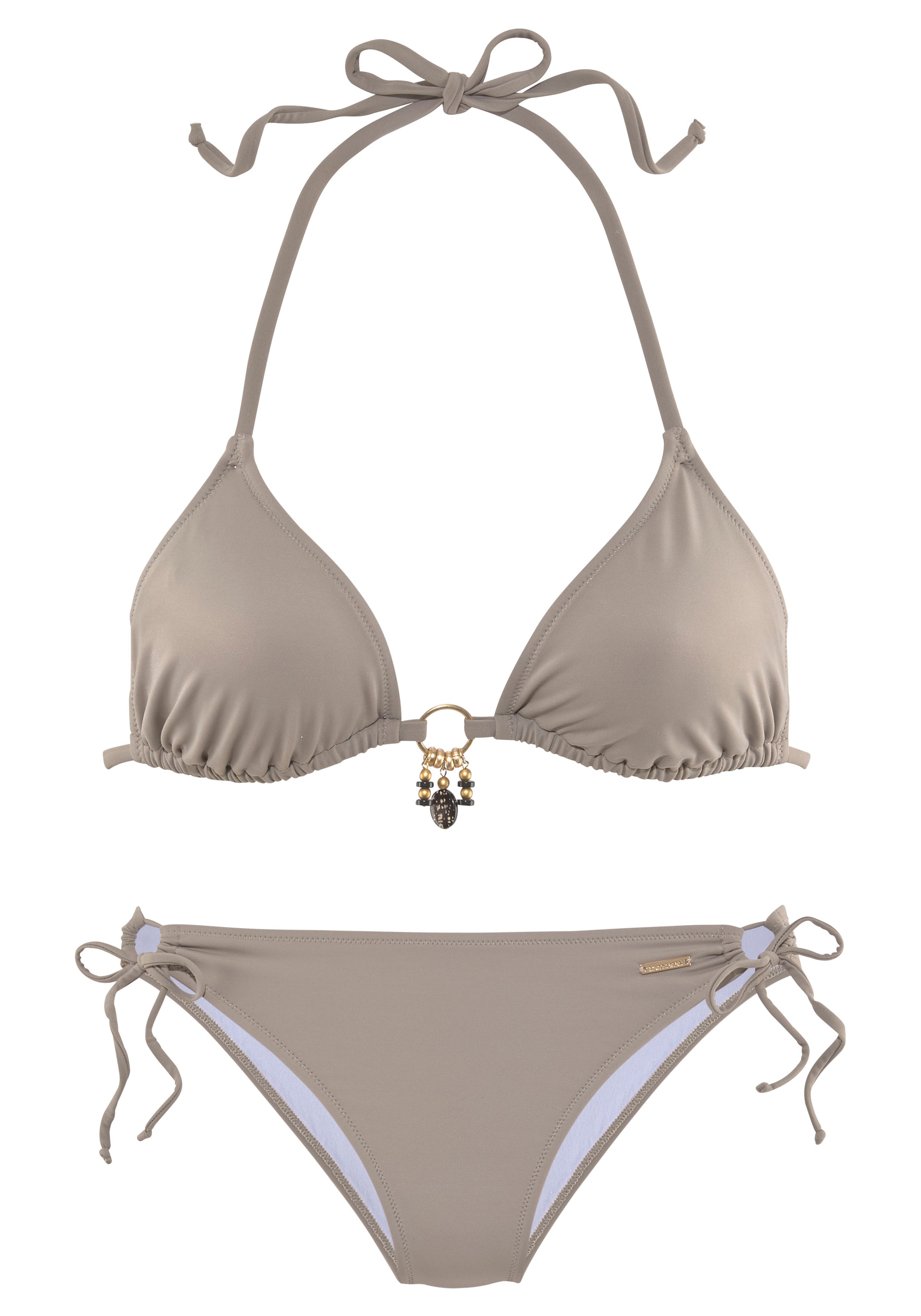 Bruno Banani LM Triangel Bikini in Grau: Vorderseite