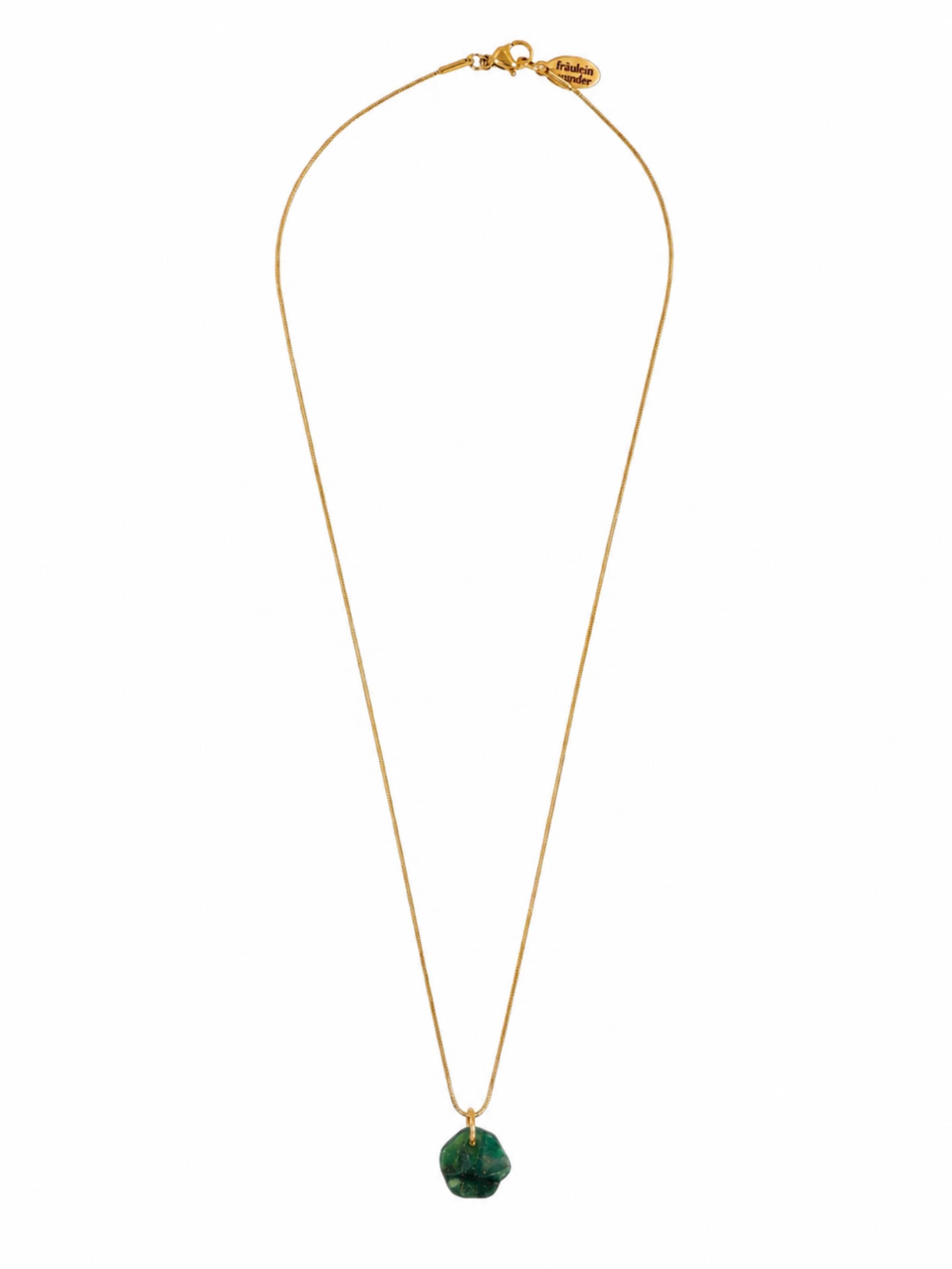 Fräulein Wunder Necklace 'Acetat Alice Gold' in 45 cm in Dark green, Item view