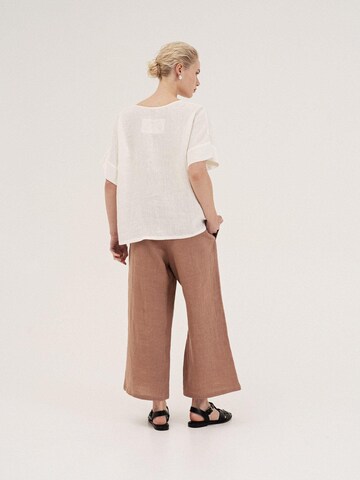 AmourLinen - Pierna ancha Pantalón 'Tokyo' en marrón