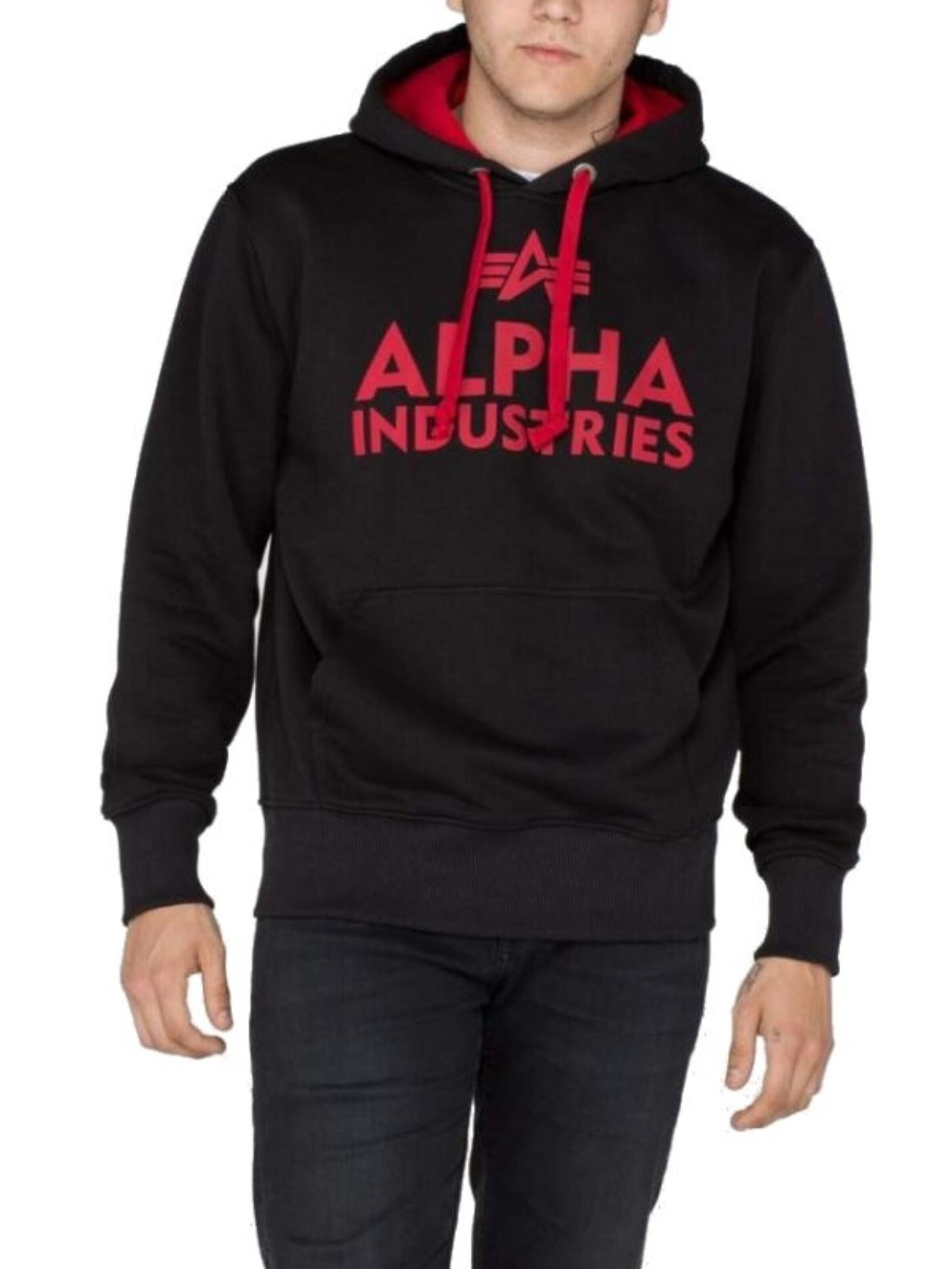 ALPHA INDUSTRIES Sweatshirt 'Foam Print'‌‌‌‌‌ in Schwarz: Vorderseite