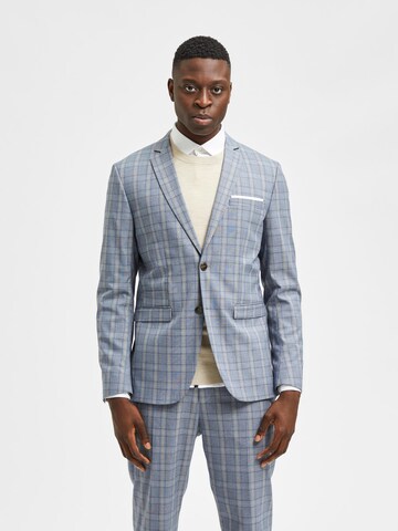 Coupe slim Veste de costume 'Timelogan' SELECTED HOMME en bleu : devant