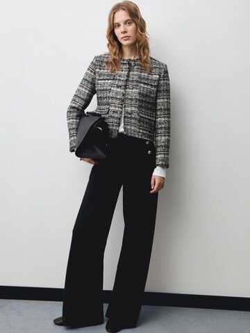 MANGO Wide leg Pleated Pants 'Baguette' in Black