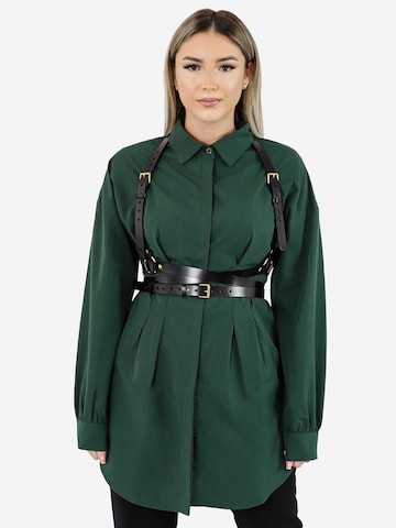 Haute Cuir Belt 'Double Belt Harness' in Black: front