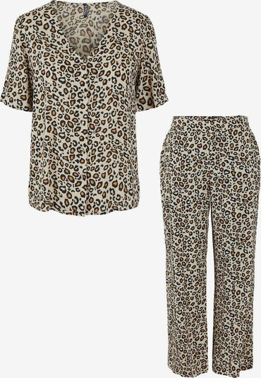 Pieces Maternity Pyjama 'Manja' en beige / marron / noir, Vue avec produit