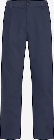 !Solid Chino ' SDLIAM PLEAT ELAST. ' in Blauw: voorkant