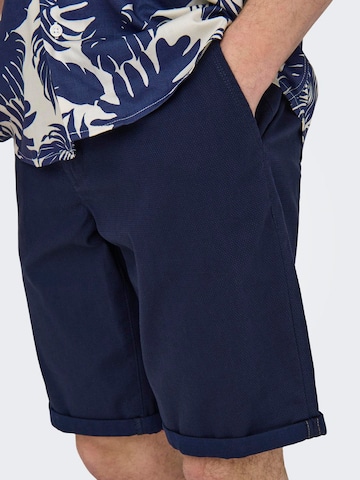 Regular Pantalon chino 'Peter Dobby' Only & Sons en bleu