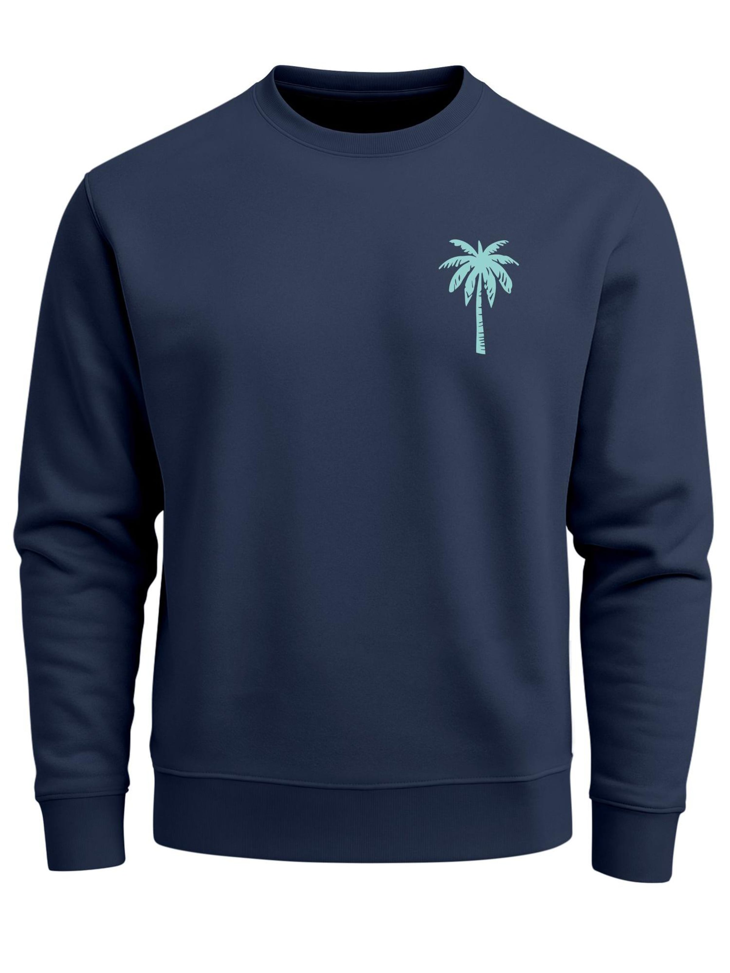 Neverless Sweatshirt 'Palme' in Blue: front