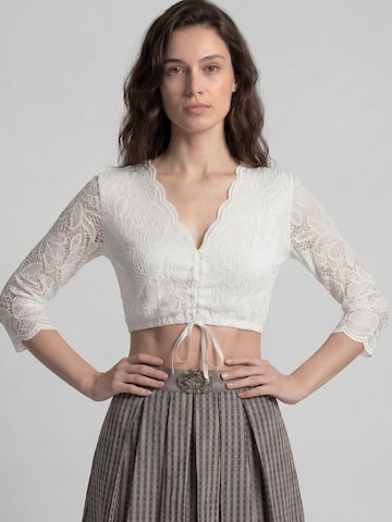 Blouse folklorique SPIETH & WENSKY en blanc : devant