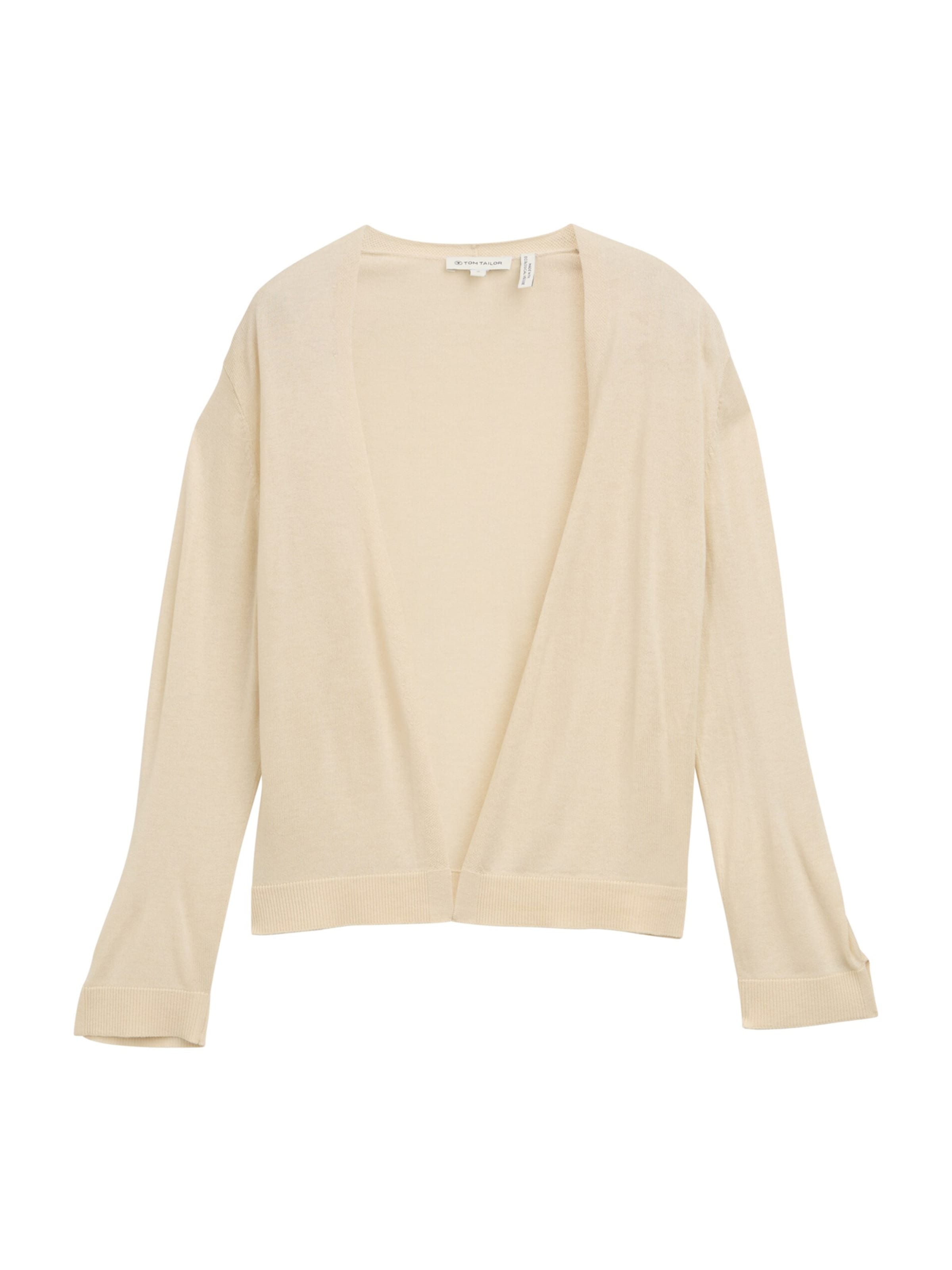 TOM TAILOR Πλεκτή ζακέτα σε μπεζ: μπροστά