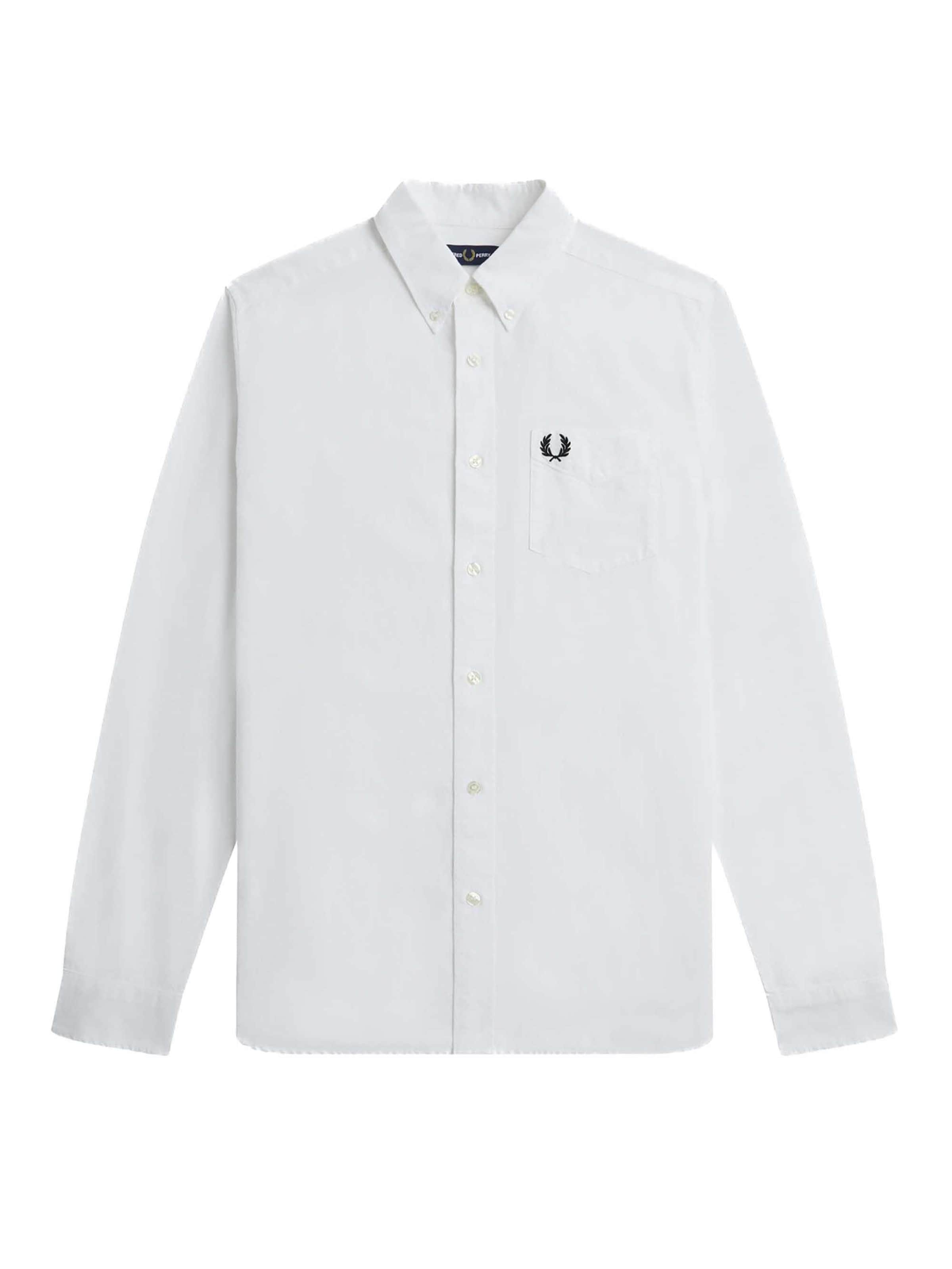 Fred Perry Overhemd in Wit: voorkant
