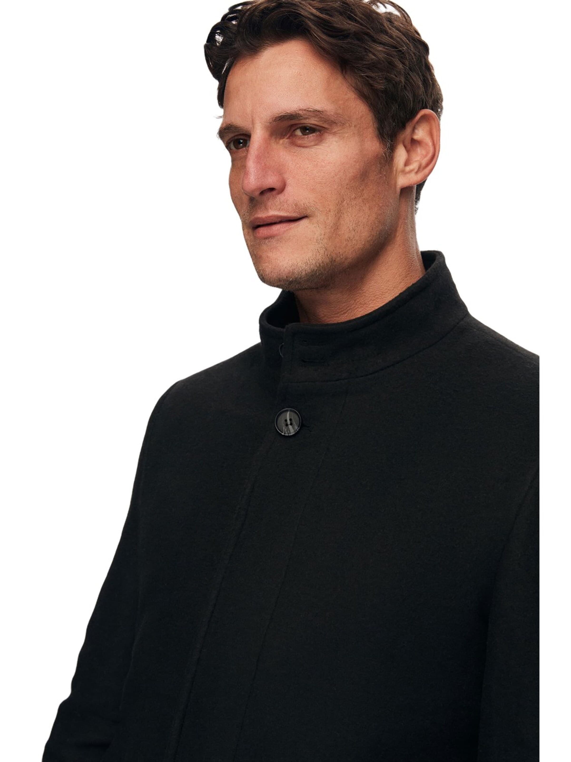 D’S Damat Winterjas in Zwart: voorkant