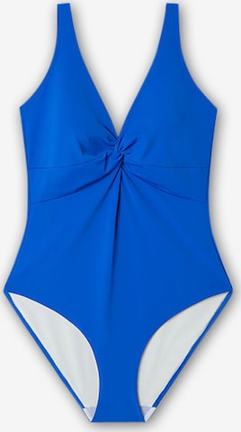 Gisela Kolmio Uimapuku värissä sininen: etupuoli
