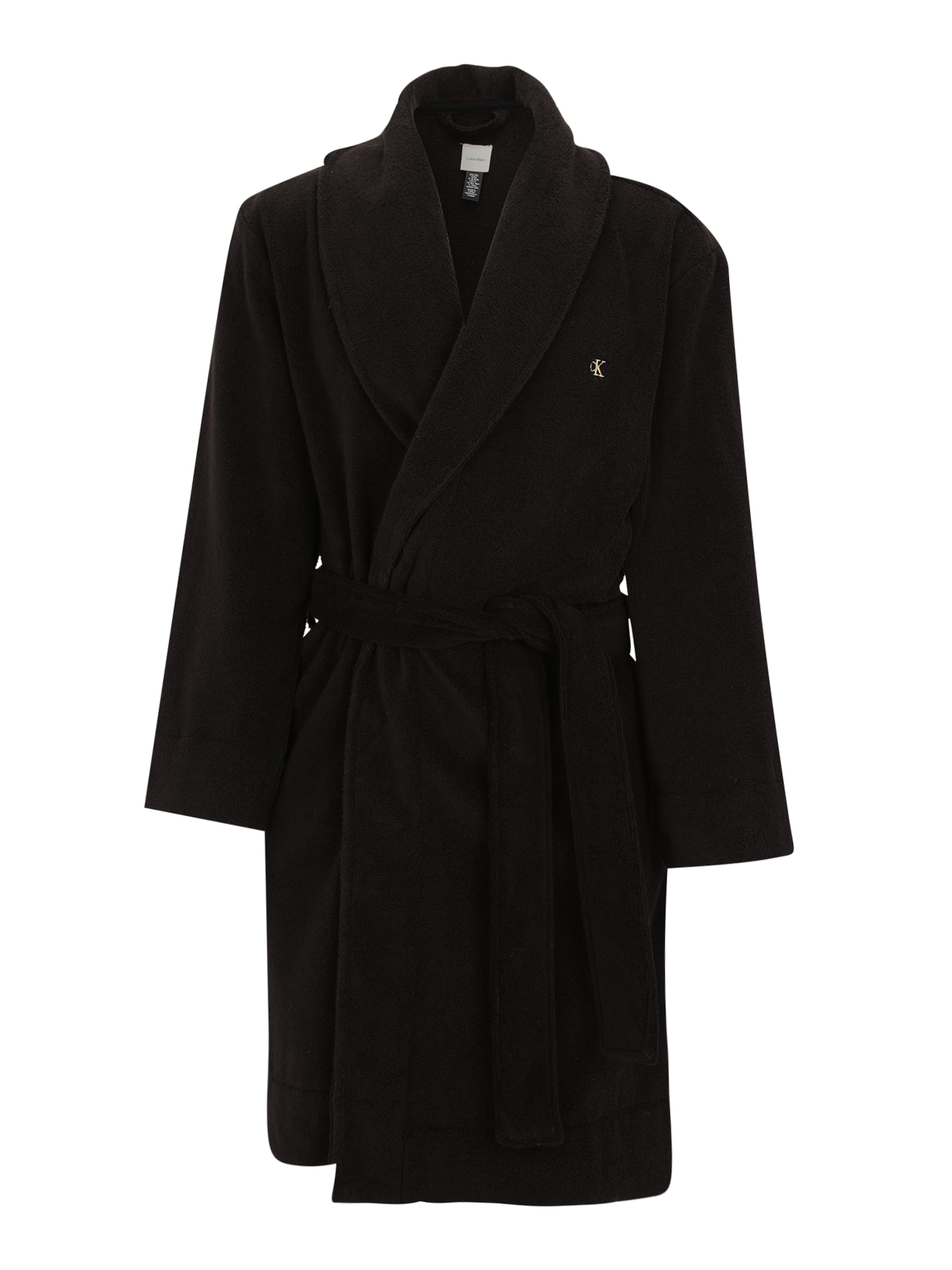 Peignoir long Calvin Klein Underwear en noir : devant