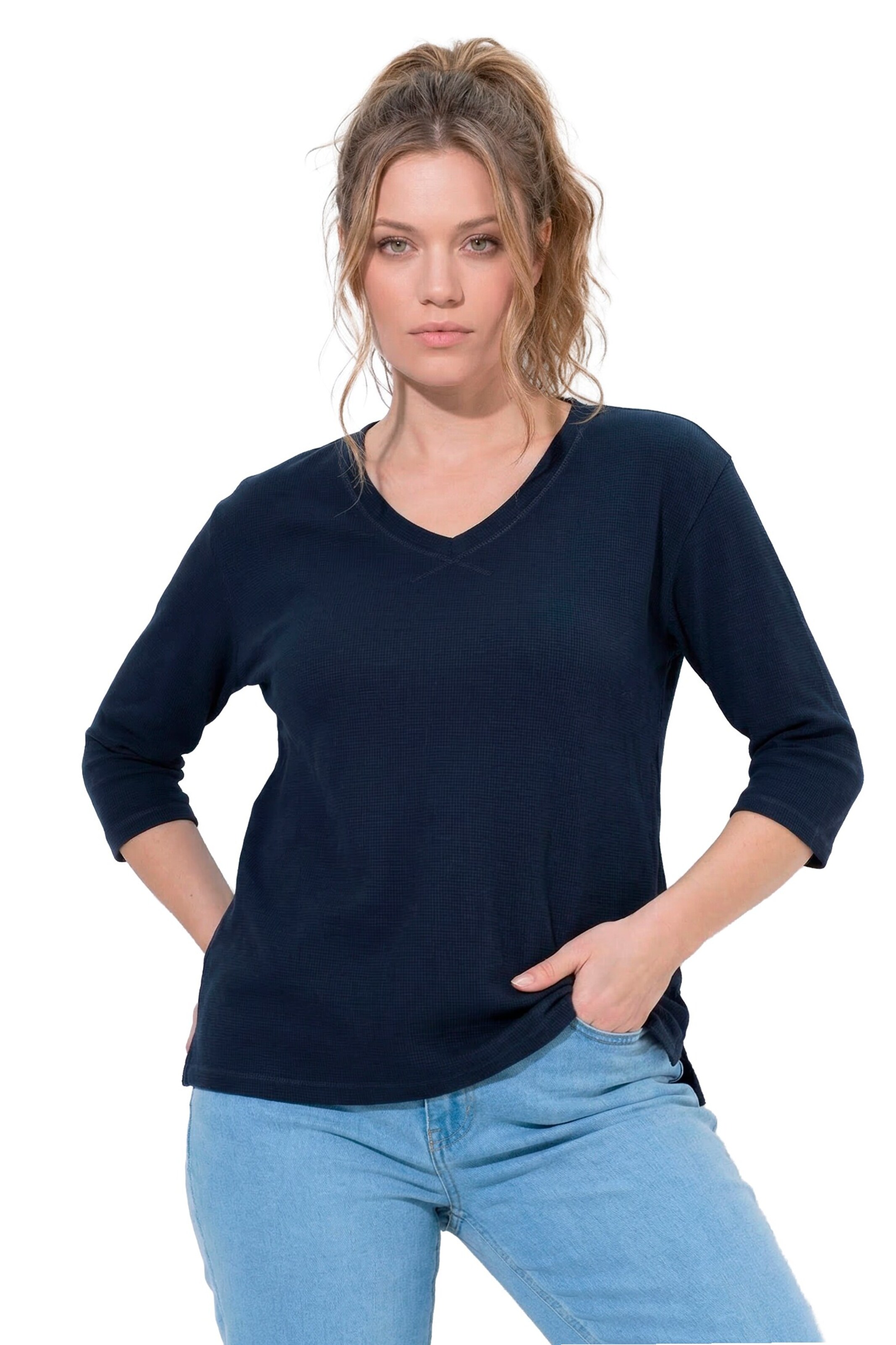 Ulla Popken Sweatshirt in Blau: Vorderseite