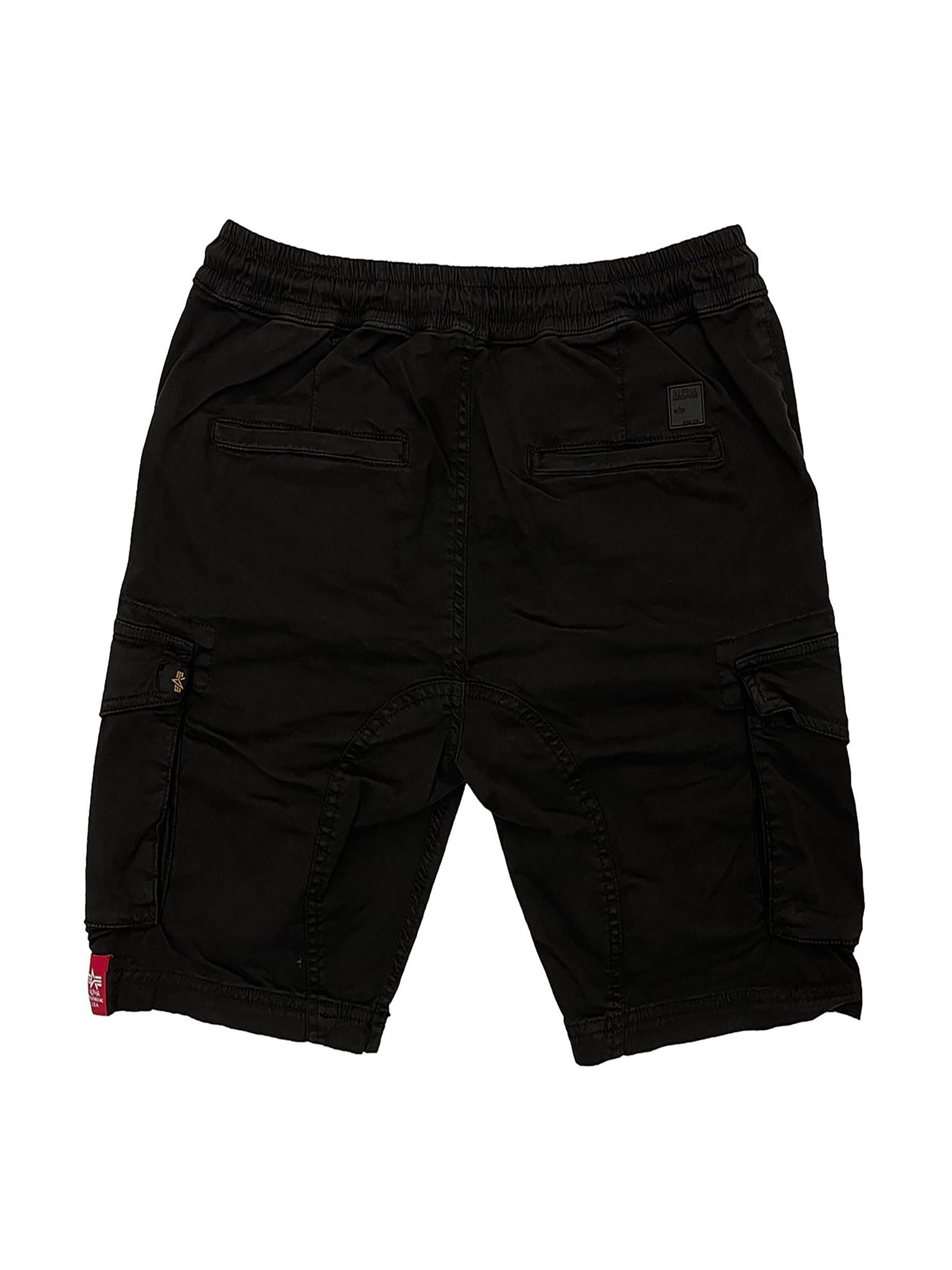 ALPHA INDUSTRIES Regular Pants 'Twill Jogger Short' in Black