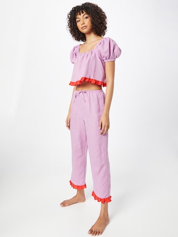 Dora Larsen - Camisa de pijama 'ALMA' em roxo