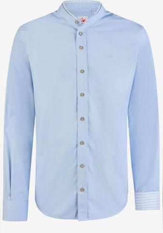 Coupe slim Chemise folklorique 'Hilko' SPIETH & WENSKY en bleu : devant