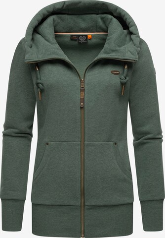 Ragwear Zip-Up Hoodie 'Neska' in Green: front