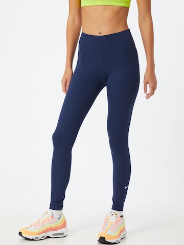 NIKE Skinny Urheiluhousut 'One Luxe' värissä sininen: etupuoli