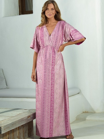 Chic by Lirette Jurk 'Kimono Lotus Guna' in Roze: voorkant