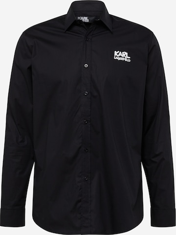 Karl Lagerfeld Slim fit Button Up Shirt in Black: front