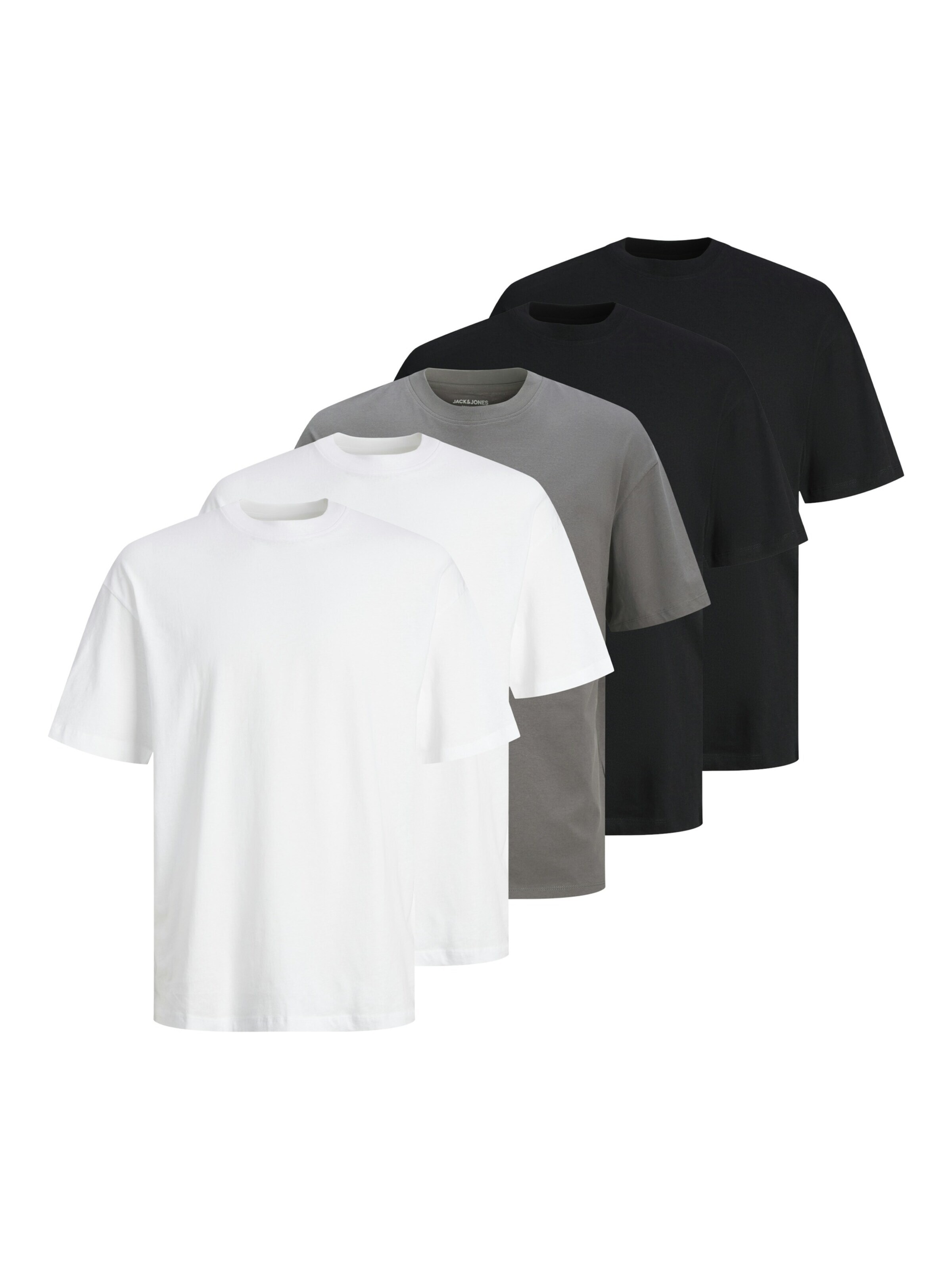 JACK & JONES Shirt 'JJHUGO'‌ in L in grau / mischfarben / schwarz / weiß, Produktansicht