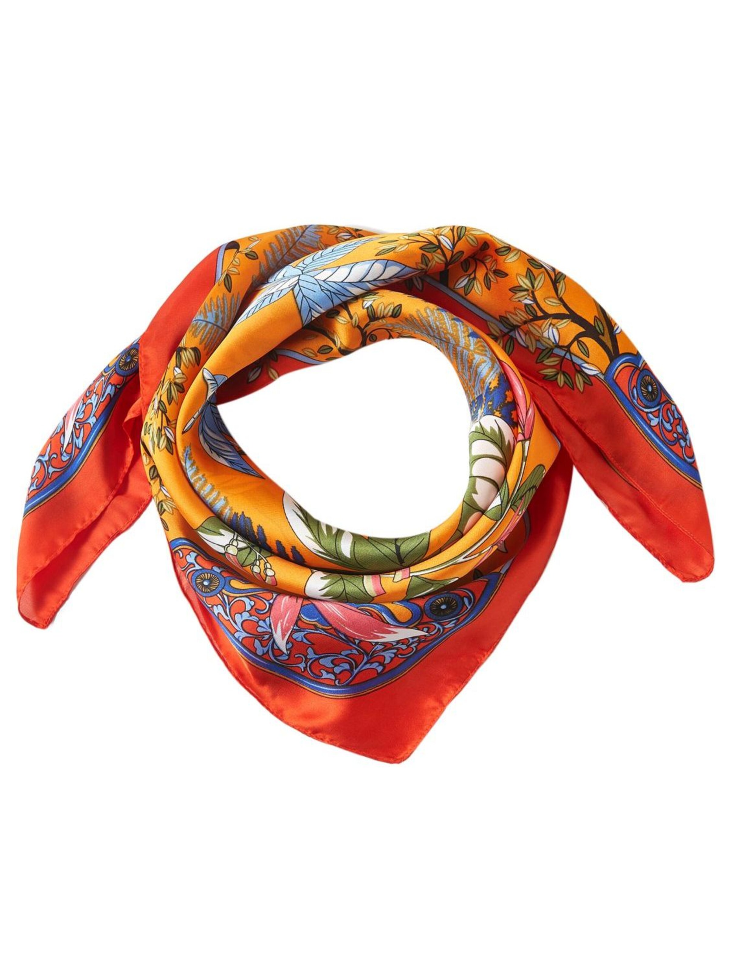 alberto cabale Sjaal 'Petit carré de Soie Island Cléo' in Oranje