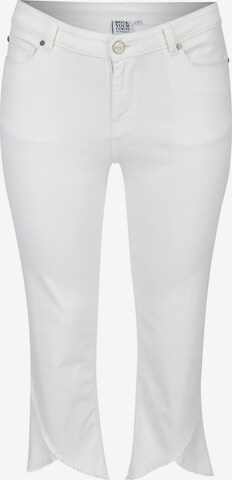 Rock Your Curves by Angelina K. Slim fit Jeans in White: front