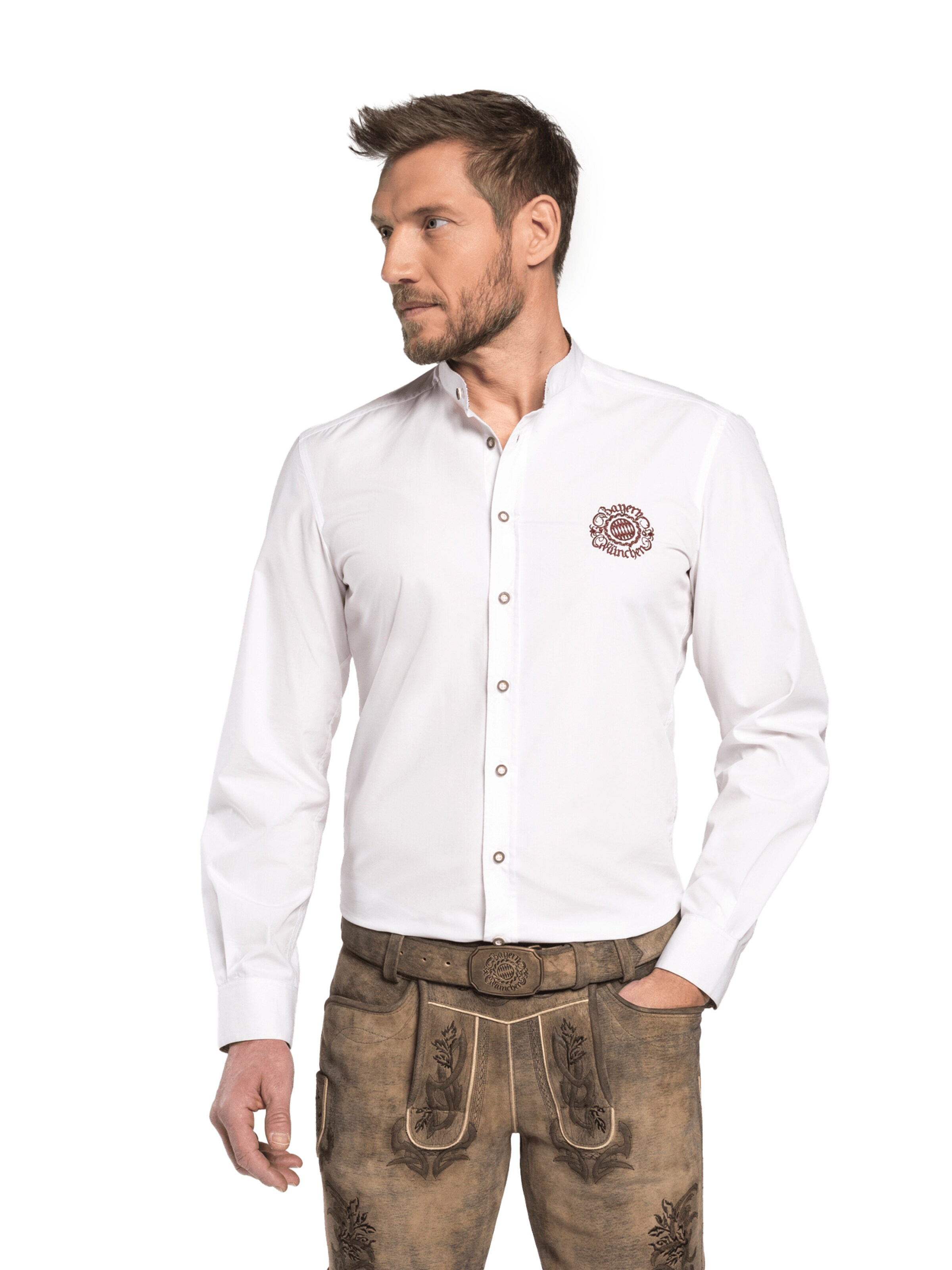 SPIETH & WENSKY Slim Fit Hemd in Weiß: Vorderseite