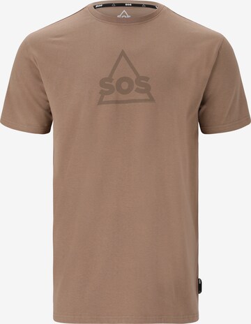 SOS Shirt in Bruin: voorkant