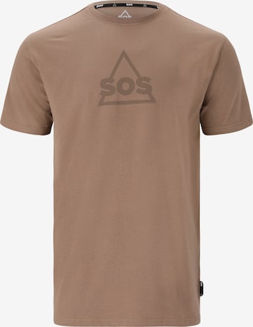 SOS Shirt in Braun: predná strana