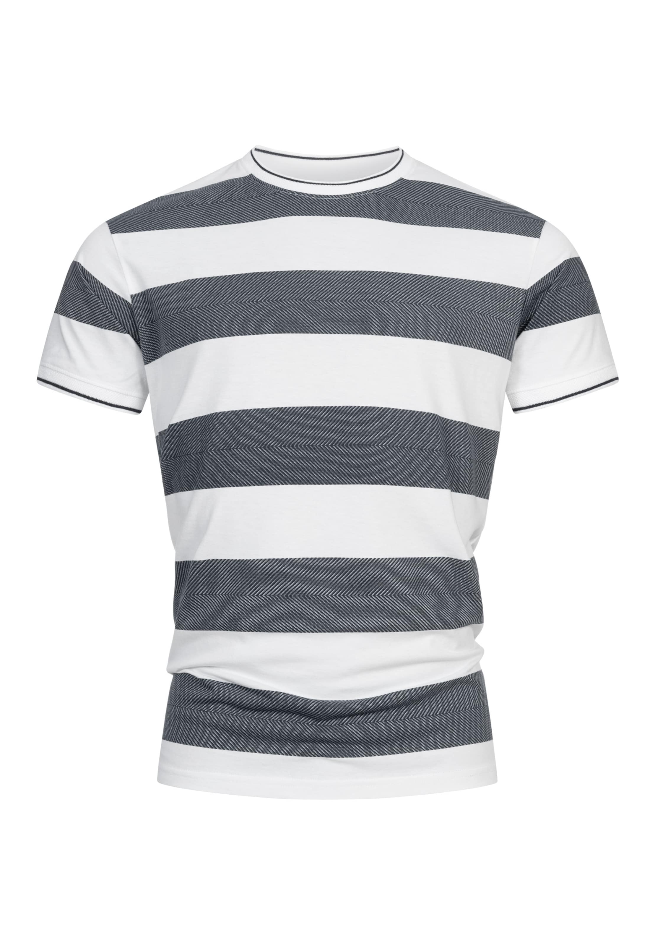 INDICODE JEANS Shirt ' Ariba ' in S in Marine blue / White, Item view