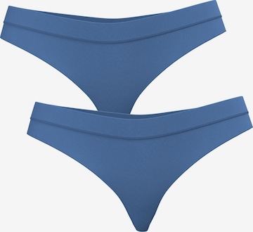 Albero Natur Thong '2er Pack Damen Bio Baumwoll String High Waist' in Blue: front