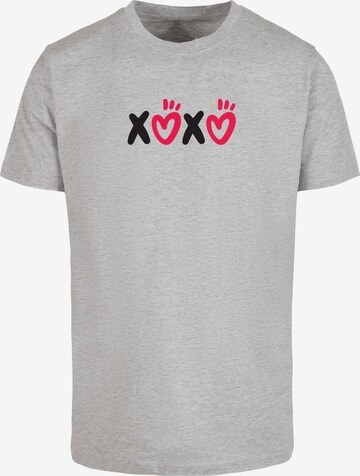 Merchcode Shirt 'Valentines Day - XOXO' in Grey: front