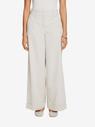 ESPRIT Wide leg Broek in Beige: voorkant